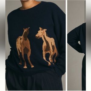 Anthropologie Mauve Cashmere Intarsia Sweater NWT